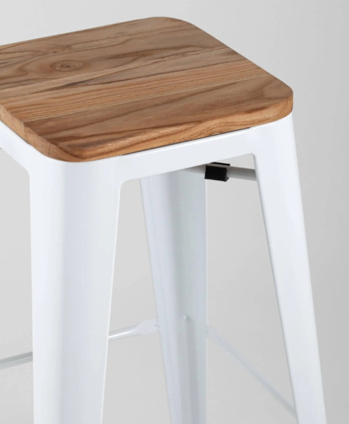 Стул барный TOLIX WOOD белый глянцевый