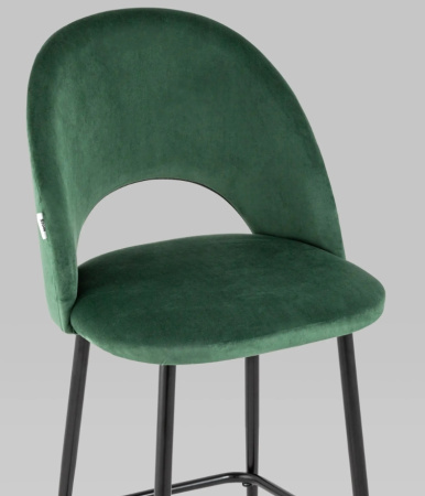 Стул полубарный Меган велюр зеленый
