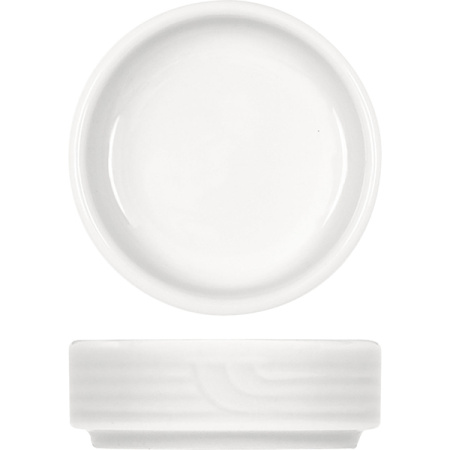 Соусник «Карат»; фарфор; 50мл; D=7.5,H=2.5см; белый