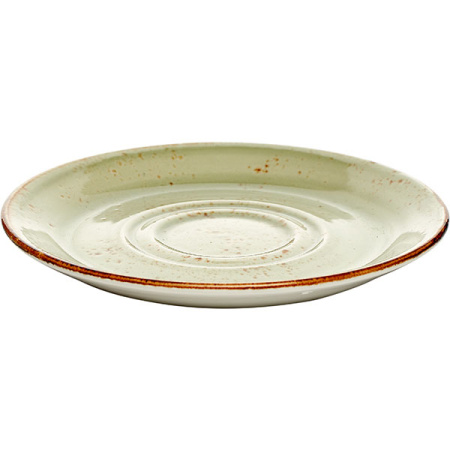 Блюдце «Крафт»; фарфор; D=16.5,H=1.5см; зелен.