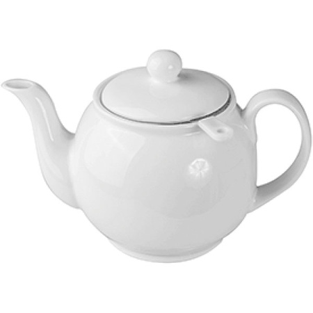 Чайник с метал. ситом; фарфор; 500мл; белый