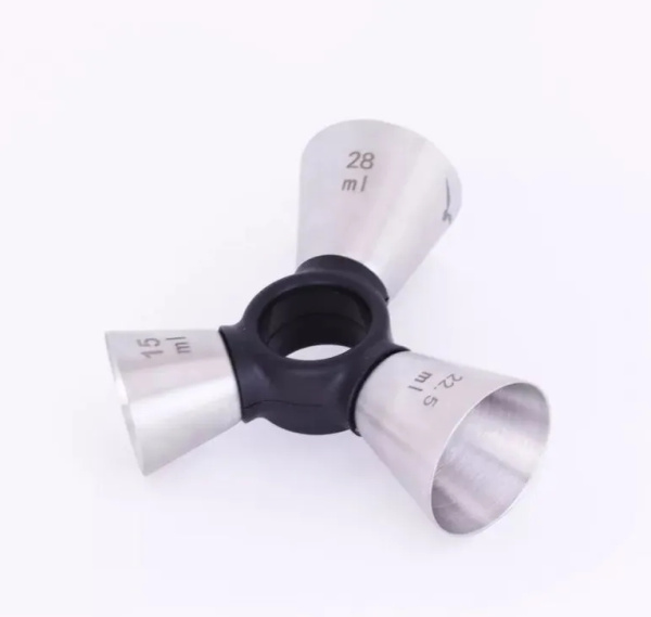 Джиггер тройной AnyBar 15/22,5/28 мл, матовое серебро