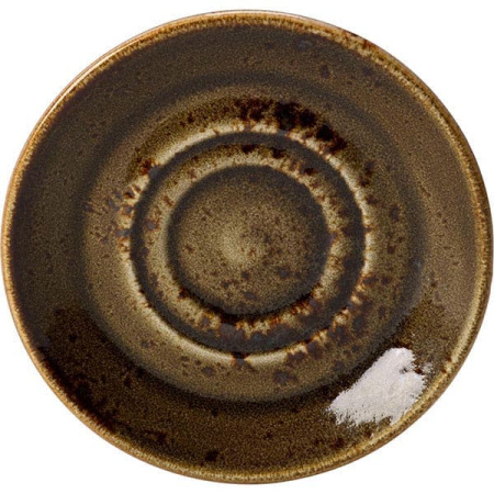 Блюдце «Крафт»; фарфор; D=14.5,H=1.7см; коричнев.