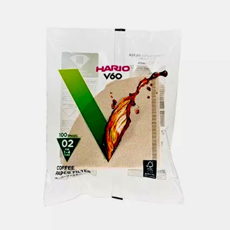 Фильтры Hario V60 бумажные неотбеленные (100 шт)