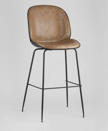 Стул барный Beetle PU со спинкой бежевый