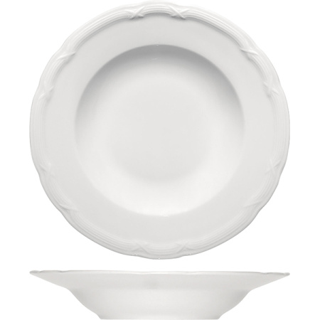 Тарелка глубокая «Штутгарт»; фарфор; D=20,H=4.5см; белый