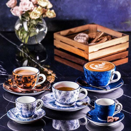 Блюдце с декором Lubiana Аида диаметр 14.5 см белый/синий