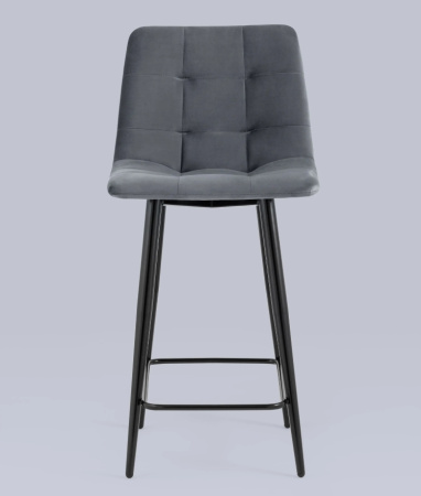 Стул полубарный Джанго велюр тёмно-серый высота сиденья 60 см