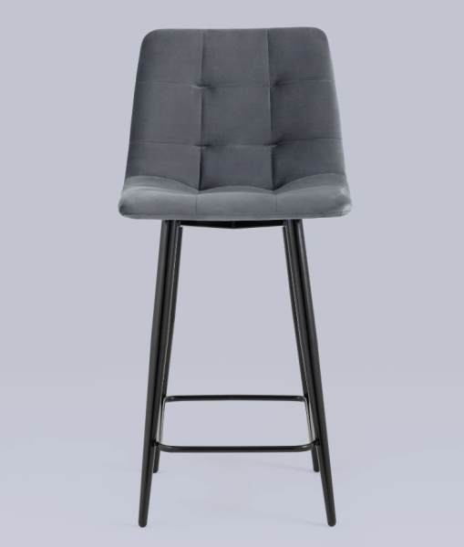 Стул полубарный Джанго велюр тёмно-серый высота сиденья 60 см