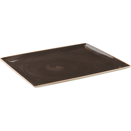 Блюдо прямоуг. «Крафт»; фарфор; H=1.5,L=33,B=27см; серый