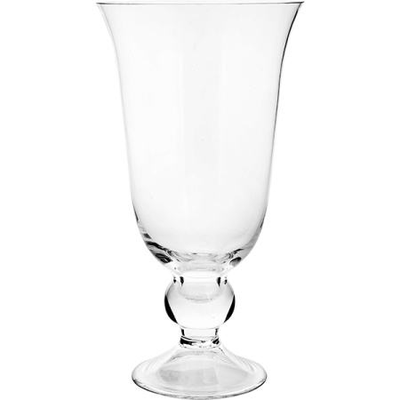 Ваза для цветов на ножке; стекло; D=21,H=35см; прозр.