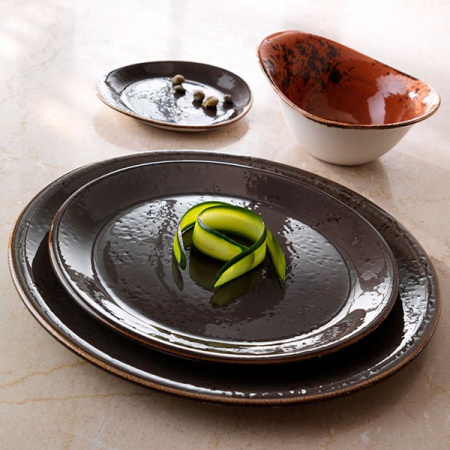 Тарелка мелкая «Крафт»; фарфор; D=30,H=2см; серый