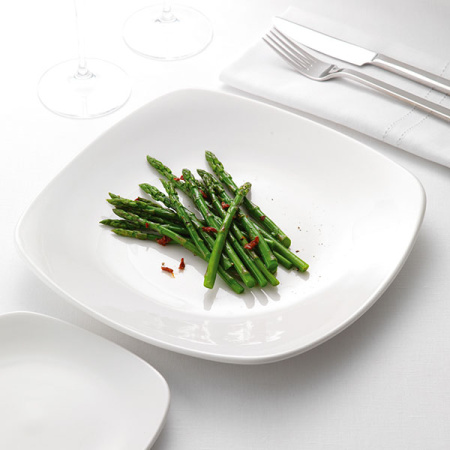 Тарелка квадратная «Монако Вайт»; фарфор; H=3,L=28,B=28см; белый