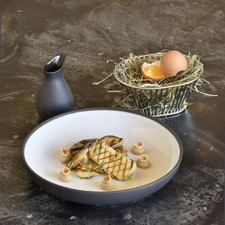 Молочник «Ликид»; фарфор; 125мл; H=10,L=7,B=6см; черный