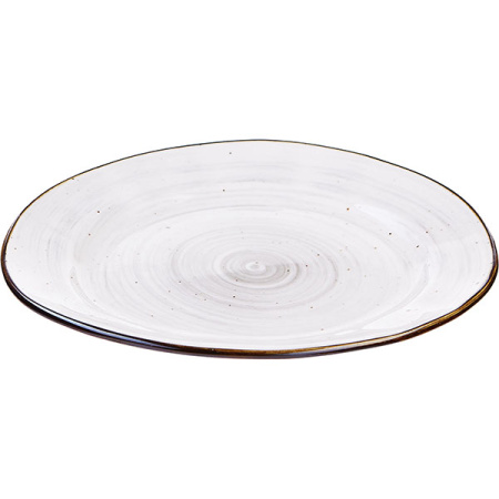 Тарелка  мелкая «Пастораль»; фарфор; L=17.5,B=15.5см; серый