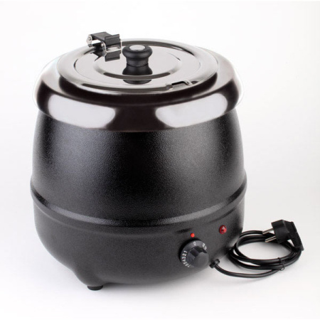 Мармит-супница; сталь нерж.; 10л; D=32,H=42см; 470вт; черный,металлич.