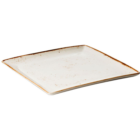 Блюдо квадратное «Крафт»; фарфор; H=1.8,L=27,B=27см; белый