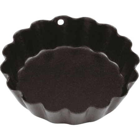 Форма для выпечки рифленая; сталь,антиприг.покр.; D=6см; черный