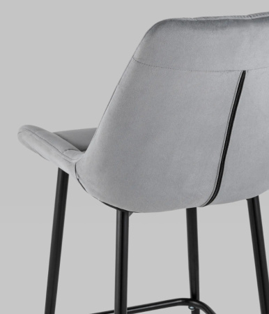 Стул полубарный Флекс велюр серый