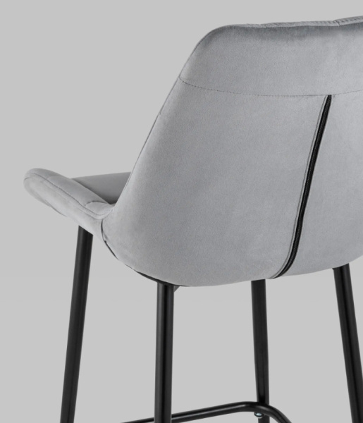 Стул полубарный Флекс велюр серый