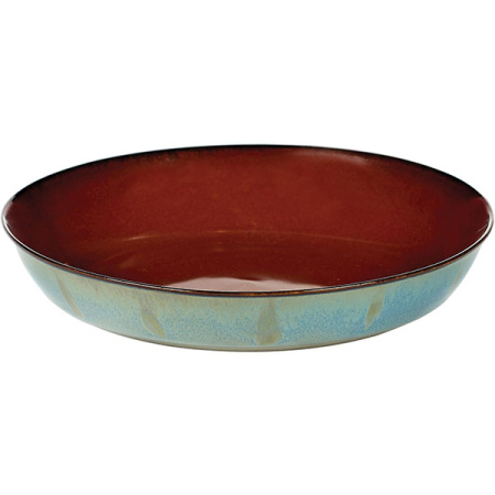 Блюдо глубокое; керамика; D=17.5,H=3см; коричнев.,серый