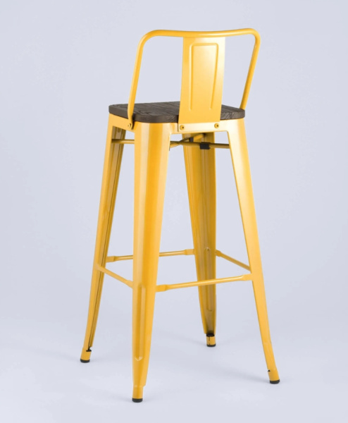 Стул барный TOLIX WOOD со спинкой желтый