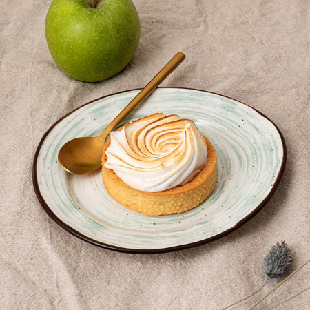 Тарелка  мелкая «Пастораль»; фарфор; L=17.5,B=15.5см; зелен.