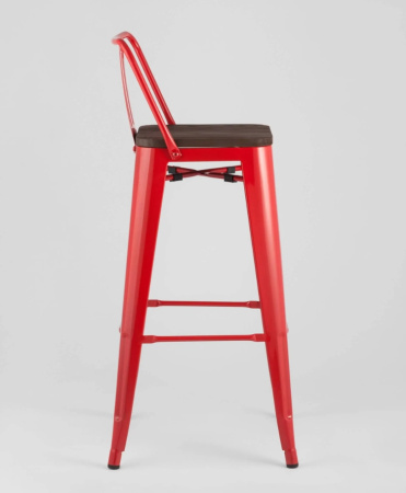 Стул барный TOLIX WOOD со спинкой красный глянцевый