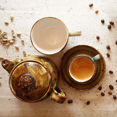 Крышка для чайника «Крафт»; фарфор; коричнев.