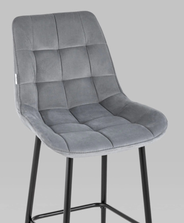 Стул барный Флекс велюр серый