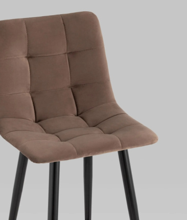 Стул полубарный Джанго велюр коричневый высота сиденья 60 см