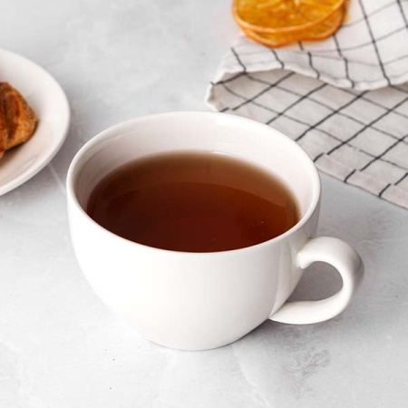 Пара чайная «Кунстверк»; фарфор; 300мл; D=10/15.5,H=8,L=15.5см; белый