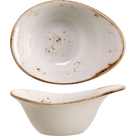 Салатник «Крафт»; фарфор; 125мл; H=5.5,L=13,B=9.5см; белый