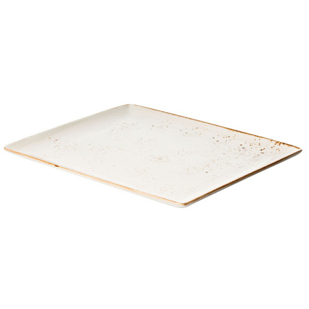 Блюдо прямоугольное «Крафт»; фарфор; L=33,B=27см; белый