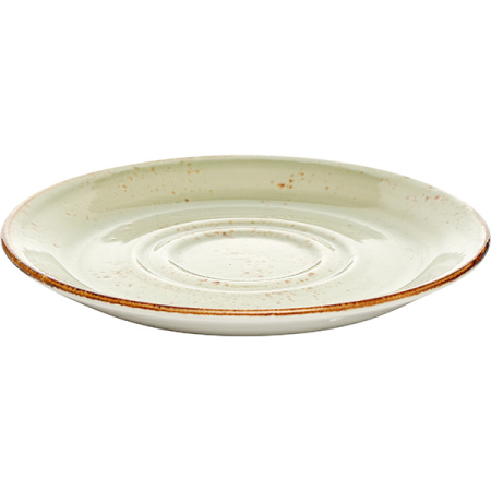 Блюдце «Крафт»; фарфор; D=14.5,H=1.7см; зелен.