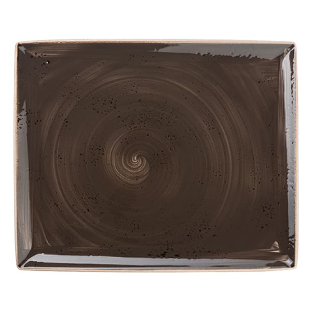 Блюдо прямоуг. «Крафт»; фарфор; H=1.5,L=33,B=27см; серый