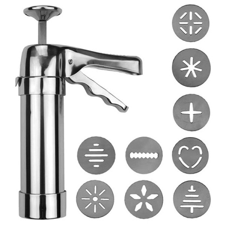 Шприц конд.+ 20 насадок; сталь нерж.; 250мл; H=13,B=28.5см; металлич.