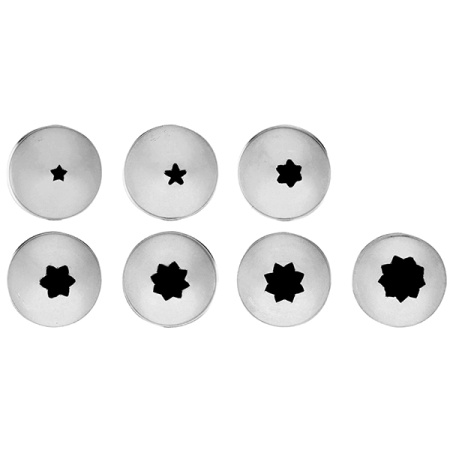 Набор кондит.насадок [7шт]; сталь нерж.; D=25,H=30,L=115,B=60мм; металлич.