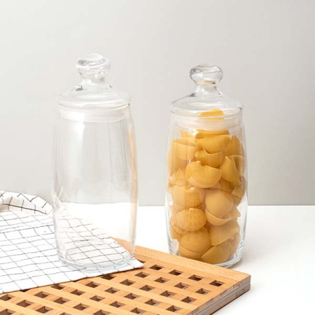 Банка с крышкой «Чешни»; стекло,резина; 1500мл; D=9.4,H=20см; прозр.