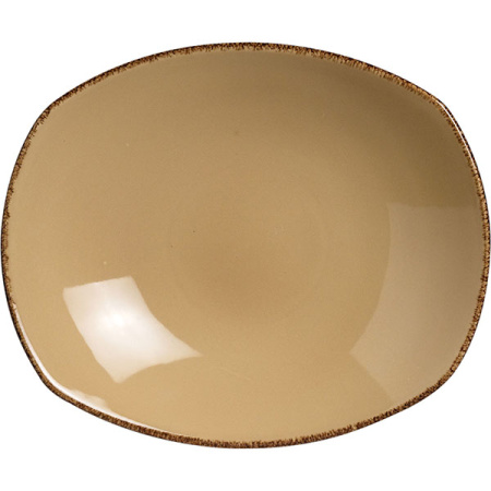 Тарелка глуб.овал. «Террамеса вит»; фарфор; H=4,L=21,B=19см; бежев.