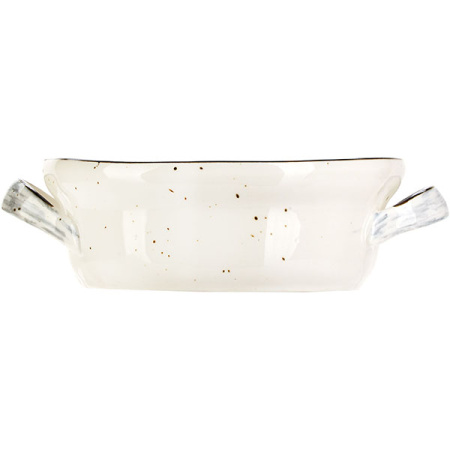 Блюдо для запек. с ручк. «Пастораль»; фарфор; 550мл; D=15.3,H=55,L=19.6см; серый