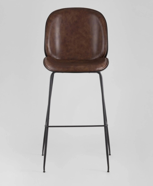 Стул барный Beetle PU со спинкой коричневый