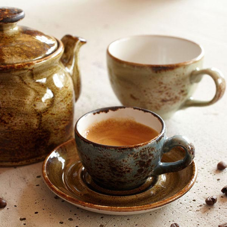 Блюдце «Крафт»; фарфор; D=14.5,H=1.7см; коричнев.