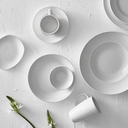 Блюдце «Спайро»; фарфор; D=15.5,H=2.2см; белый