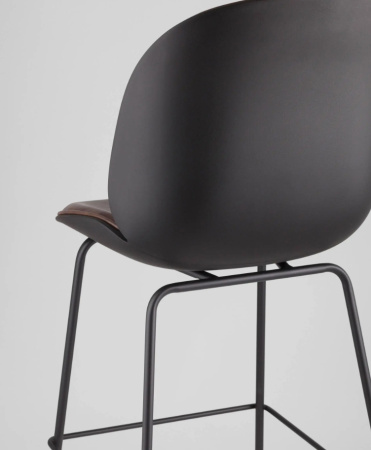 Стул барный Beetle PU со спинкой коричневый