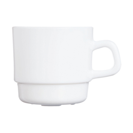 Чашка чайная «Ресторан»; стекло; 220мл; D=7.5,H=7,L=10см; белый