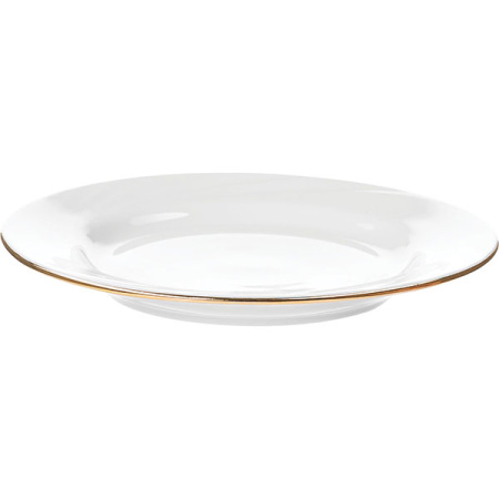 Тарелка  мелкая «Голубка»; фарфор; D=17.5см; белый,золотой
