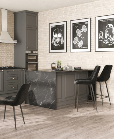 Стул полубарный Флекс велюр черный