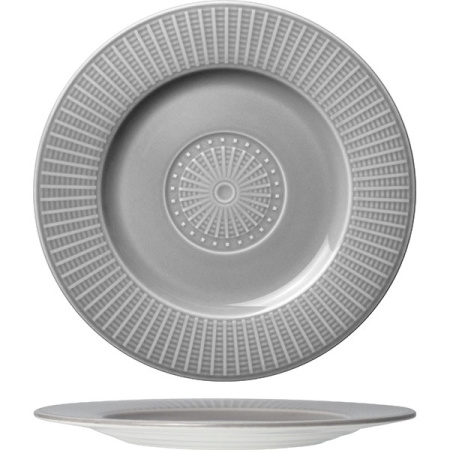Тарелка мелкая; фарфор; D=18.5см; серый