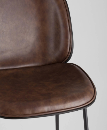 Стул барный Beetle PU со спинкой коричневый
